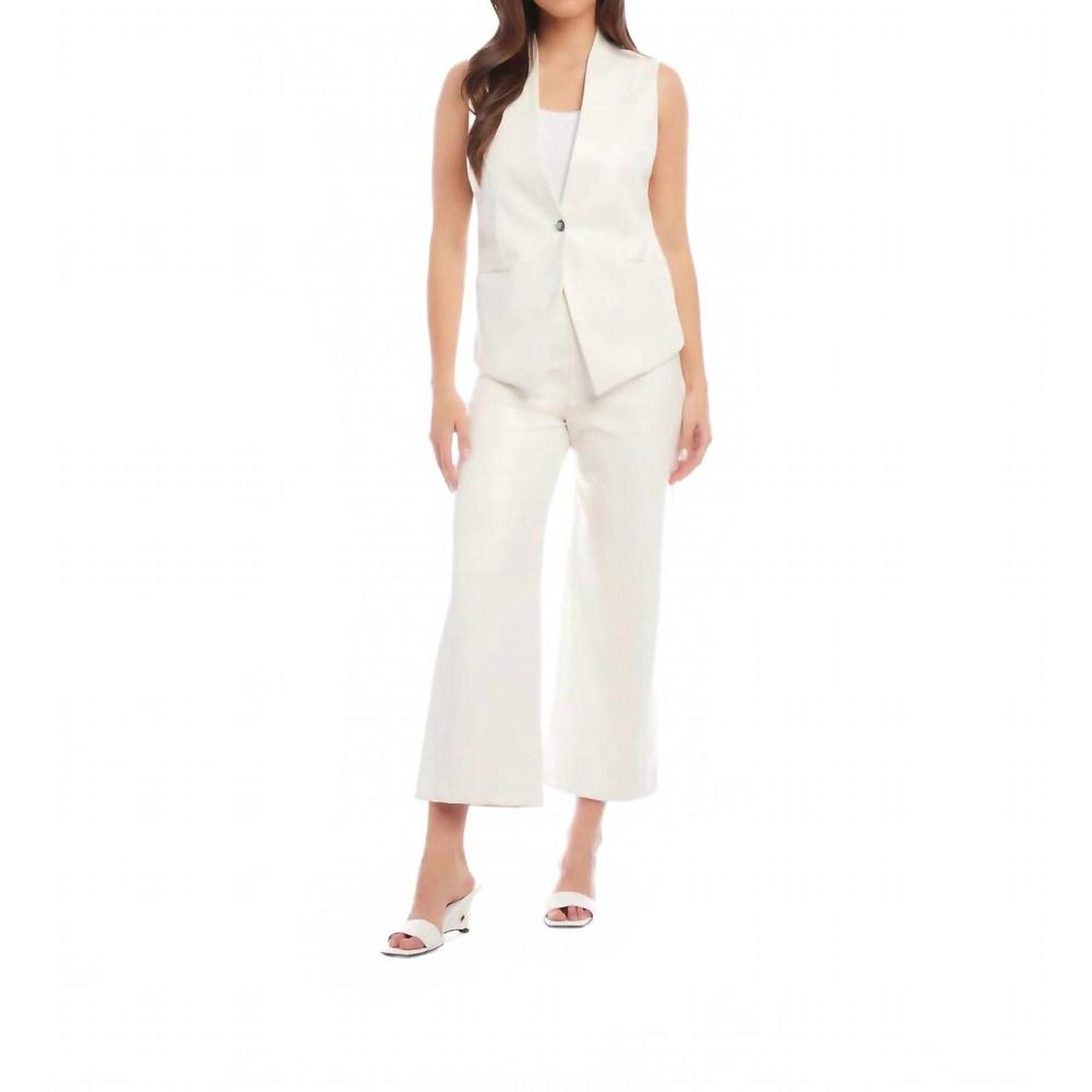 NEW FIFTEEN TWENTY faux leather vest in off white